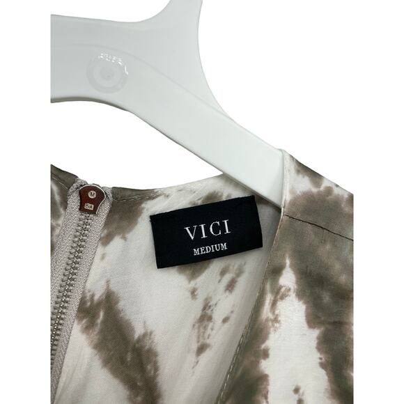 Vici White & Green Tie Dye Short Sleeve Mini Dress Women's Size Medium - Picture 6 of 11